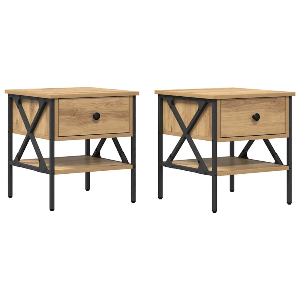 vidaXL Nightstands with Drawers 2 pcs Artisan Oak 40 x 42 x 45 cm