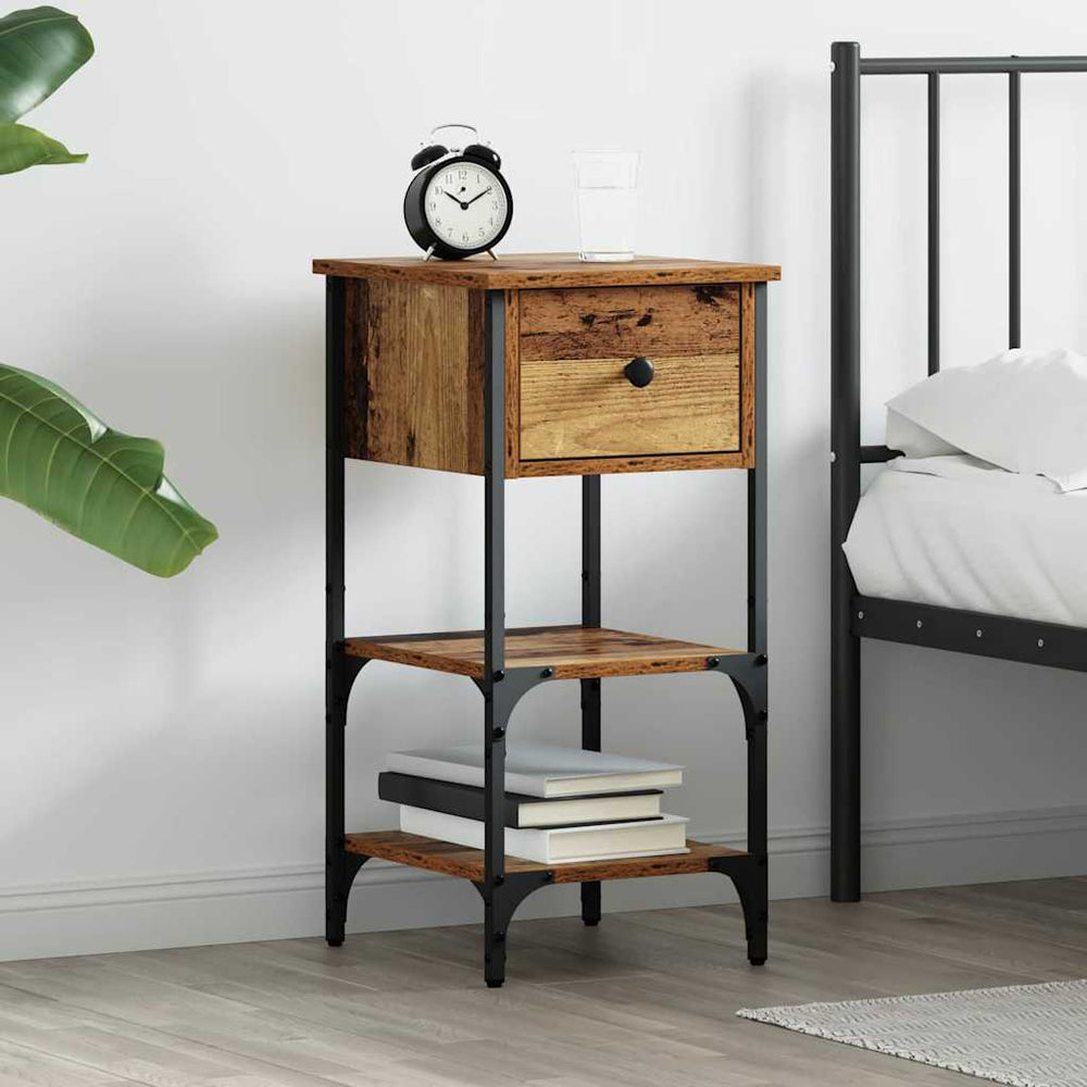vidaXL Nightstand with Drawers Brown 33.5 x 36 x 70 cm Engineered Wood