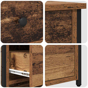 vidaXL Table de chevet marron 40 x 36 x 60 cm bois de récupération massif