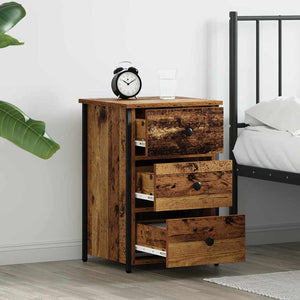 vidaXL Table de chevet marron 40 x 36 x 60 cm bois de récupération massif