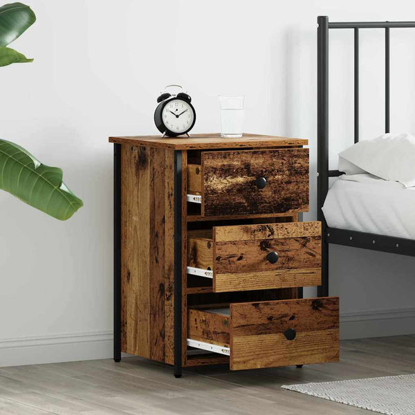vidaXL Table de chevet marron 40 x 36 x 60 cm bois de récupération massif
