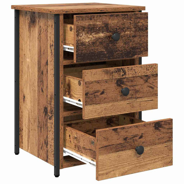 vidaXL Table de chevet marron 40 x 36 x 60 cm bois de récupération massif