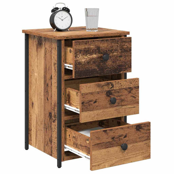vidaXL Table de chevet marron 40 x 36 x 60 cm bois de récupération massif