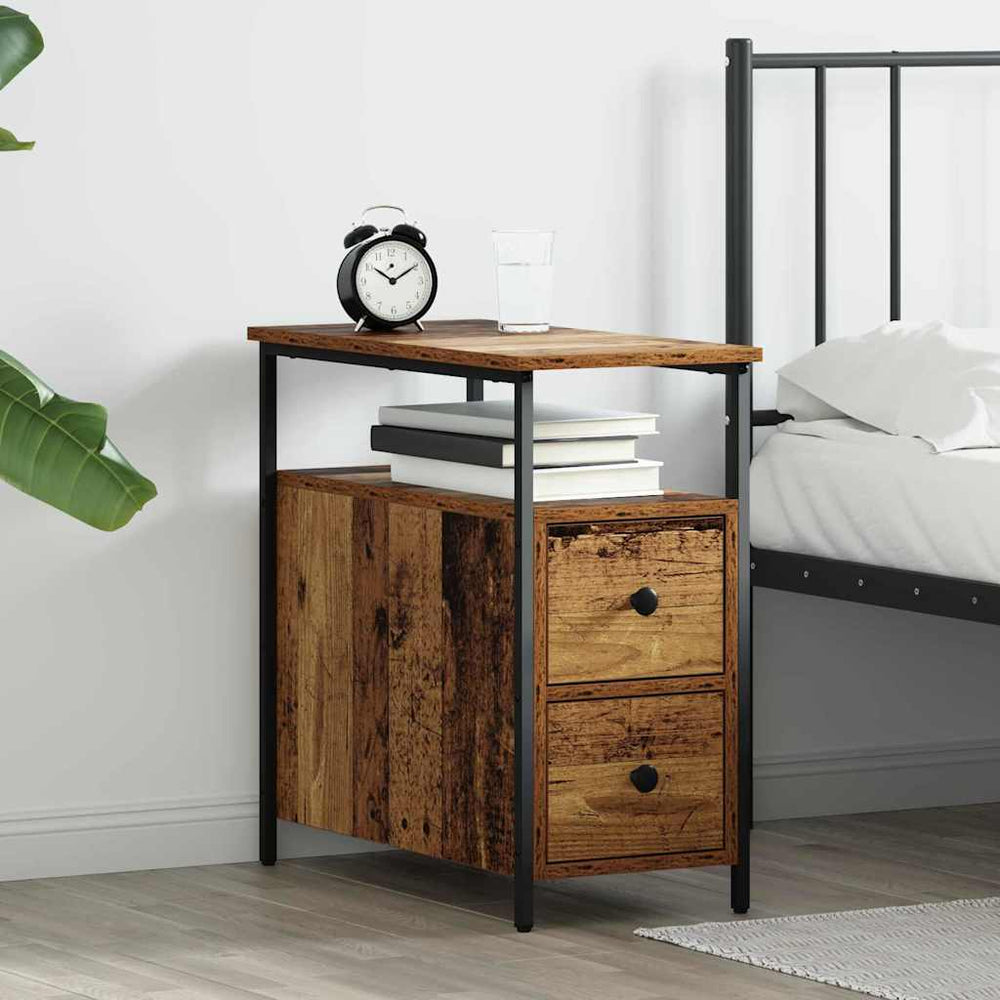 vidaXL Bedside Cabinet with Drawers Reclaimed Wood 30 x 60 x 60 cm Engineered Wood