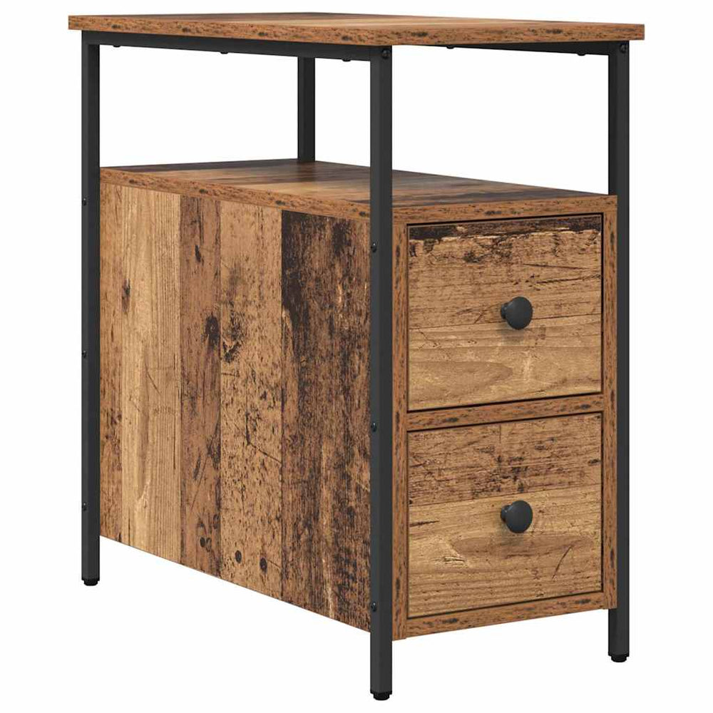 vidaXL Bedside Cabinet with Drawers Reclaimed Wood 30 x 60 x 60 cm Engineered Wood