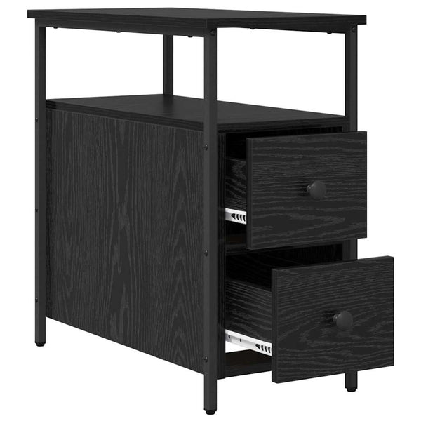Schwarzer Nachttisch Eichenoptik 60cm