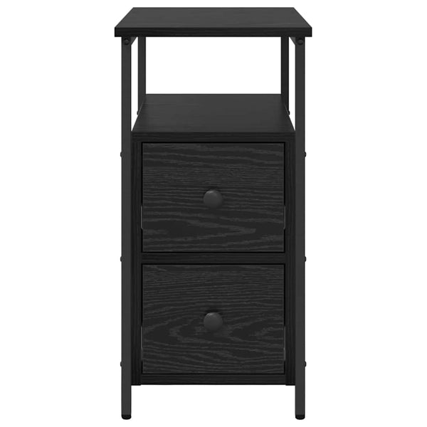 Schwarzer Nachttisch Eichenoptik 60cm