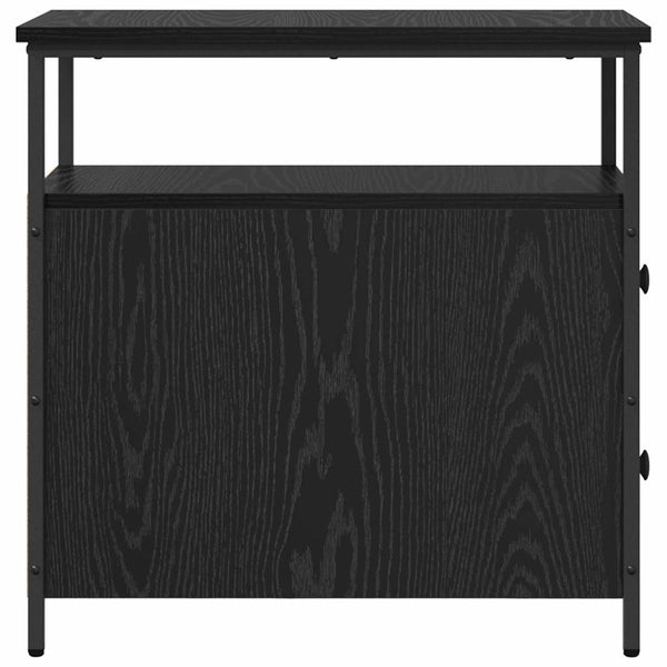 Schwarzer Nachttisch Eichenoptik 60cm