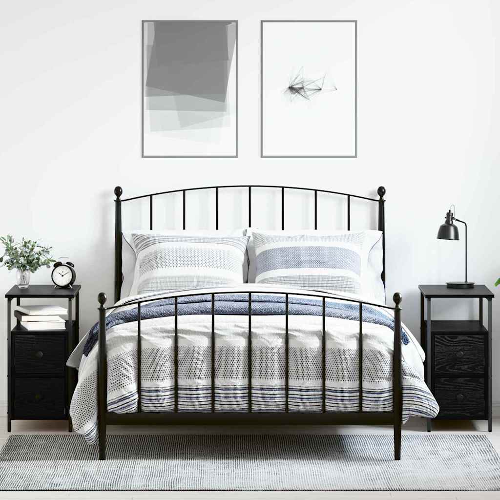vidaXL Nightstand 2 pcs Black Oak Look 30 x 60 x 60 cm