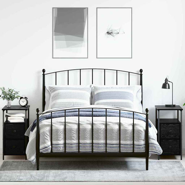 vidaXL Nightstand 2 pcs Black Oak Look 30 x 60 x 60 cm