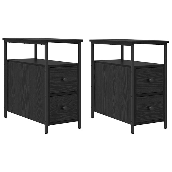 vidaXL Nightstand 2 pcs Black Oak Look 30 x 60 x 60 cm
