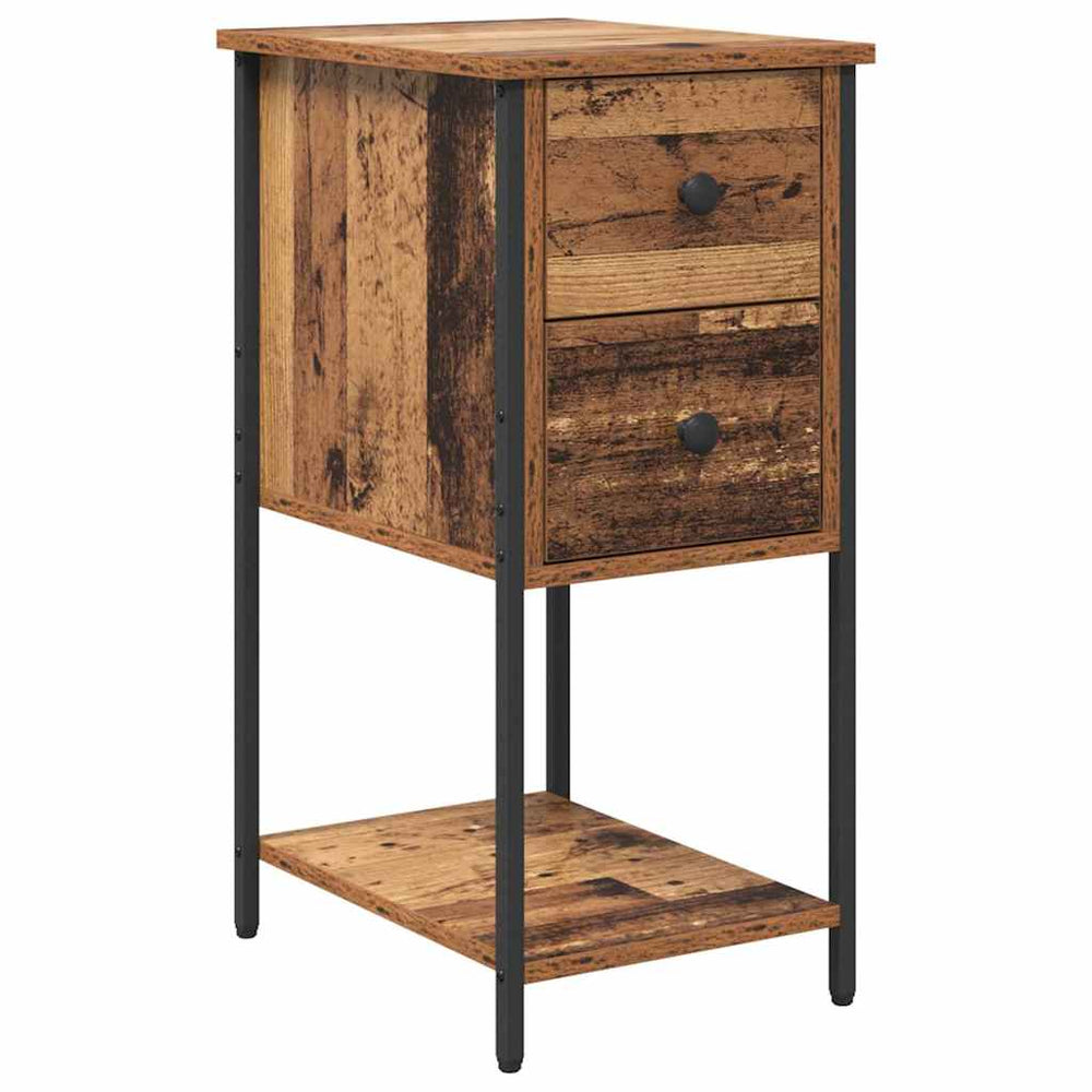vidaXL Bedside Table with Drawers Reclaimed Wood 32 x 42 x 70 cm Engineered Wood