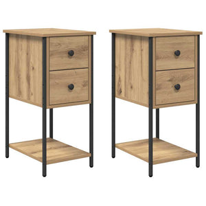 Nachttisch 2er Set Eiche 32x42x70 cm