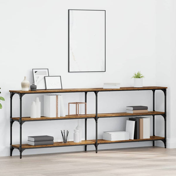 Konsolentisch Altholz 200cm mit Metallrahmen