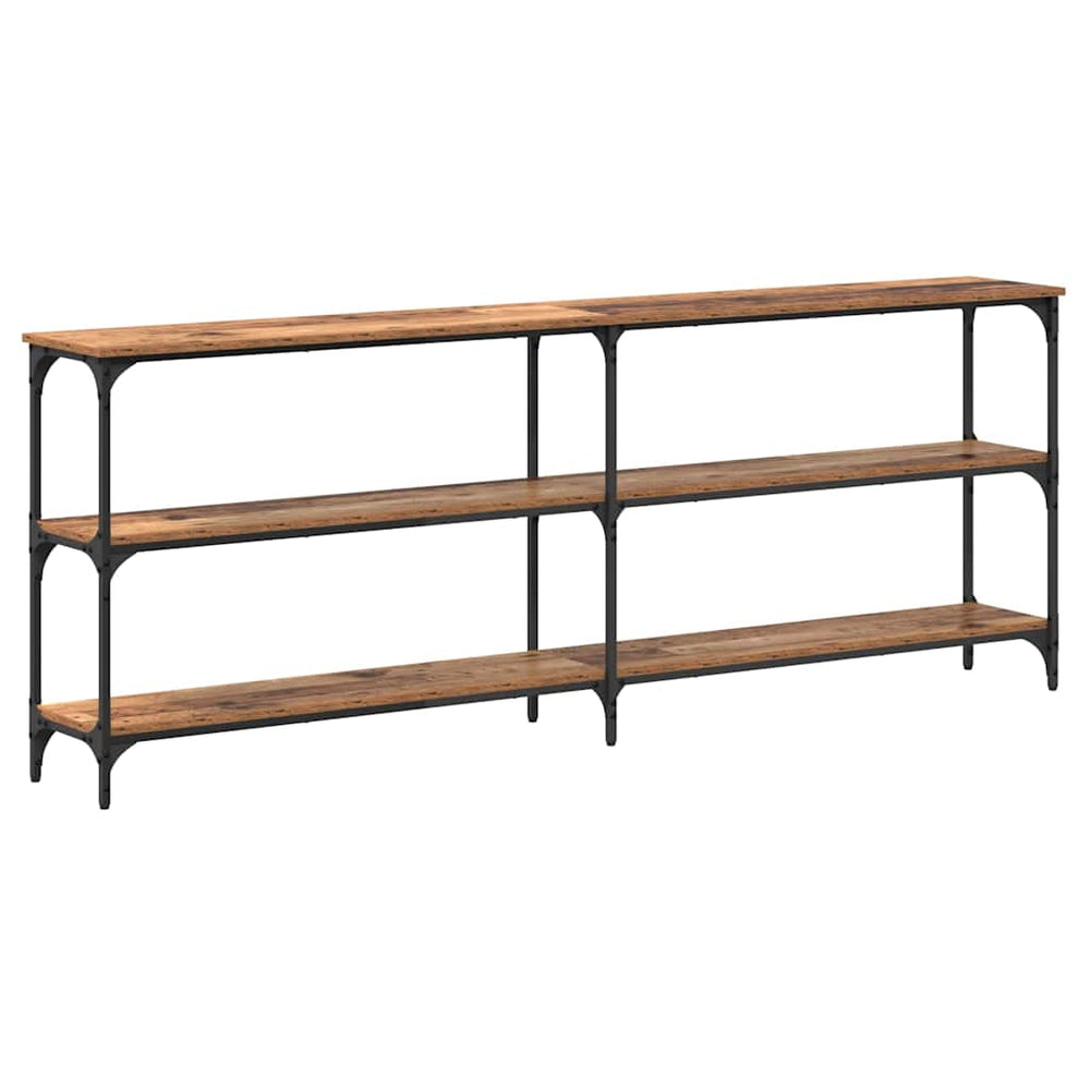 Konsolentisch Altholz 200cm mit Metallrahmen