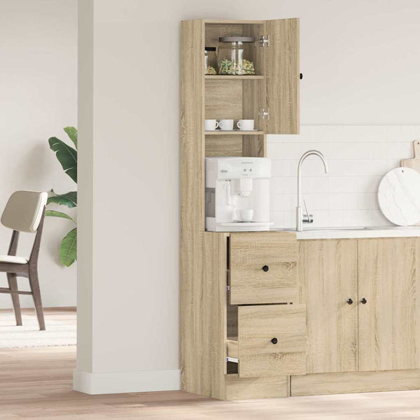 Küchenschrank Beige mit Regalen 35x50x180cm