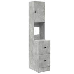 Grauer Küchenschrank mit Regal, 180 cm hoch