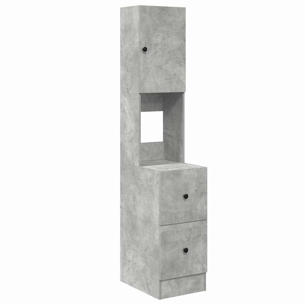 Grauer Küchenschrank mit Regal, 180 cm hoch