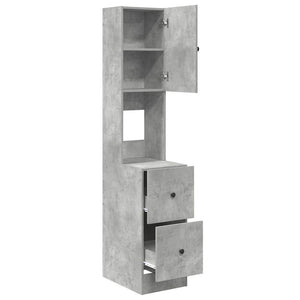 Grauer Küchenschrank mit Regal, 180 cm hoch