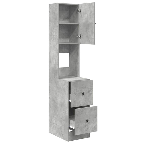 Grauer Küchenschrank mit Regal, 180 cm hoch