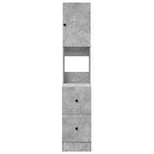 Grauer Küchenschrank mit Regal, 180 cm hoch