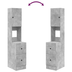 Grauer Küchenschrank mit Regal, 180 cm hoch