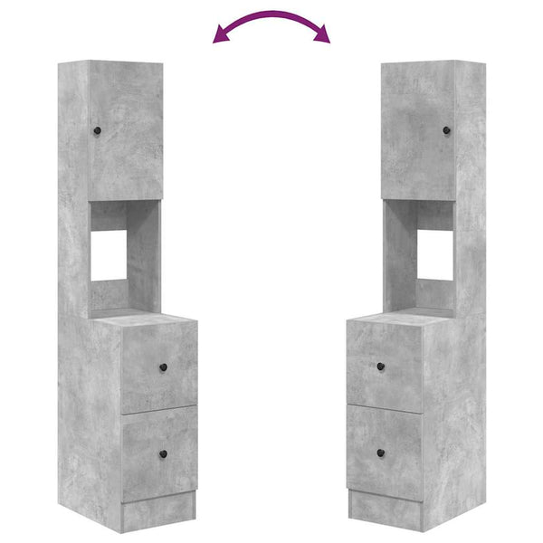 Grauer Küchenschrank mit Regal, 180 cm hoch