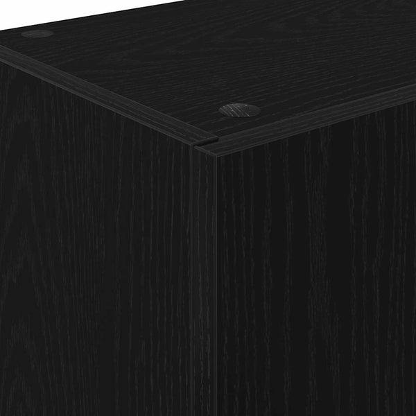 Buffet de cuisine vidaXL avec étagère Noir aspect chêne 32 x 50 x 180 cm