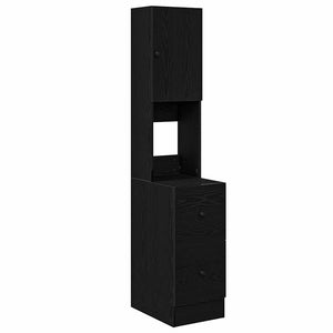Buffet de cuisine vidaXL avec étagère Noir aspect chêne 32 x 50 x 180 cm