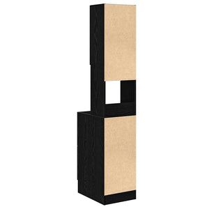 Buffet de cuisine vidaXL avec étagère Noir aspect chêne 32 x 50 x 180 cm
