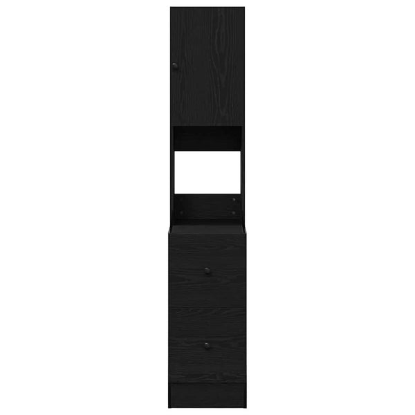 Buffet de cuisine vidaXL avec étagère Noir aspect chêne 32 x 50 x 180 cm