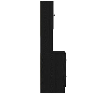 Buffet de cuisine vidaXL avec étagère Noir aspect chêne 32 x 50 x 180 cm