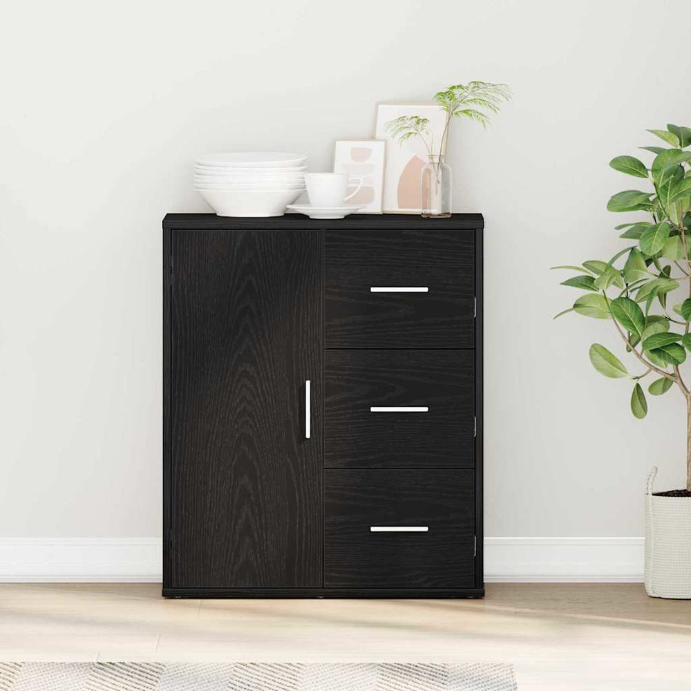 vidaXL Sideboard Black Oak Look 60 x 31 x 70 cm Engineered Wood