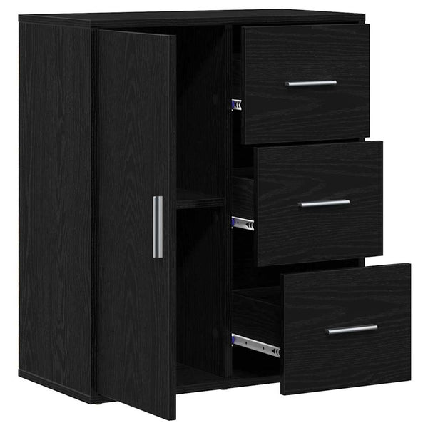 Schwarzes Sideboard Eichenoptik 60cm