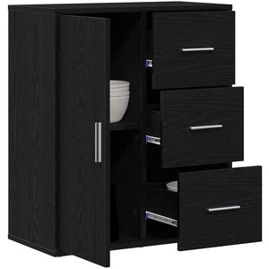 Schwarzes Sideboard Eichenoptik 60cm