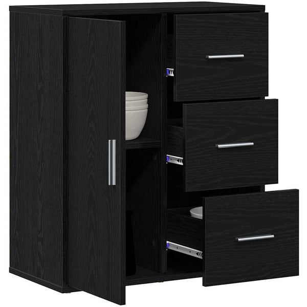 Schwarzes Sideboard Eichenoptik 60cm