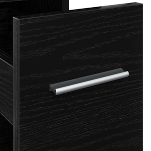 vidaXL Ensemble de meubles de salle de bain noir aspect chêne 22 x 44 x 61,5 cm
