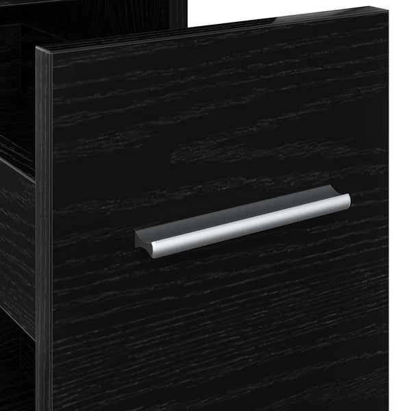 vidaXL Ensemble de meubles de salle de bain noir aspect chêne 22 x 44 x 61,5 cm