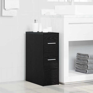 vidaXL Ensemble de meubles de salle de bain noir aspect chêne 22 x 44 x 61,5 cm
