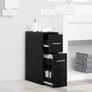 vidaXL Ensemble de meubles de salle de bain noir aspect chêne 22 x 44 x 61,5 cm