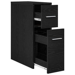 vidaXL Ensemble de meubles de salle de bain noir aspect chêne 22 x 44 x 61,5 cm