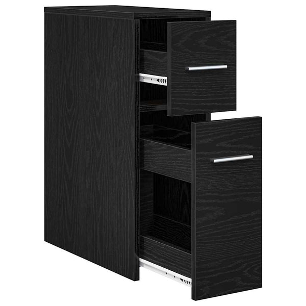 vidaXL Ensemble de meubles de salle de bain noir aspect chêne 22 x 44 x 61,5 cm