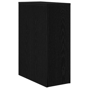 vidaXL Ensemble de meubles de salle de bain noir aspect chêne 22 x 44 x 61,5 cm