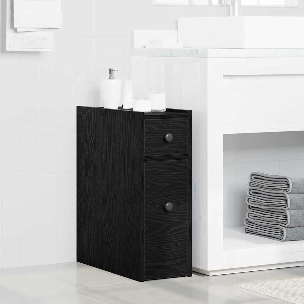 Badmöbel Set Schwarz Eichen-Optik 80cm