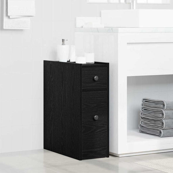 Badmöbel Set Schwarz Eichen-Optik 80cm