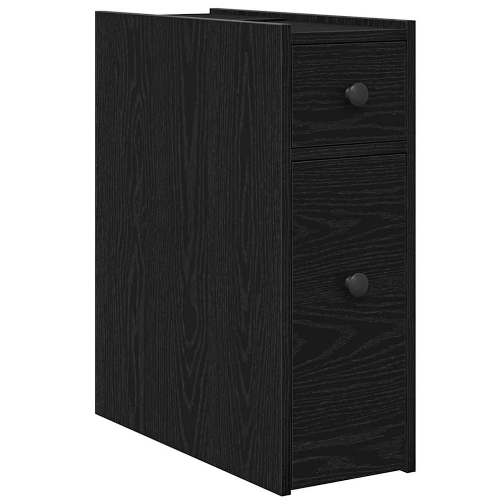 Badmöbel Set Schwarz Eichen-Optik 80cm