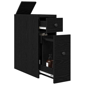 Badmöbel Set Schwarz Eichen-Optik 80cm