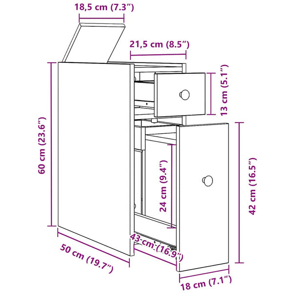 Badmöbel Set Schwarz Eichen-Optik 80cm