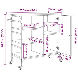 Küchenwagen Altholz 87,5x39x84,5 cm