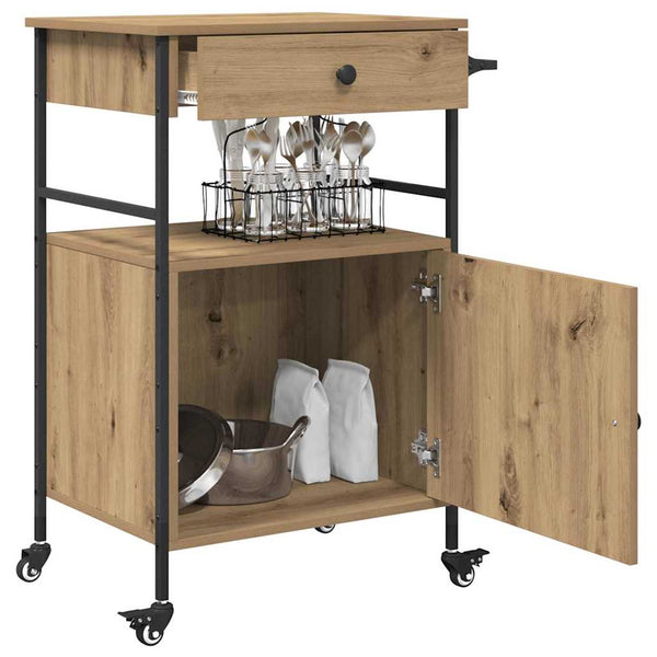 Küchenwagen Artisan Eiche 56x43x89,5 cm